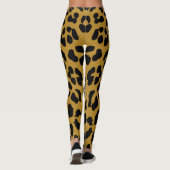Black and Gold Leopard Print Safari Pattern レギンス (裏面)