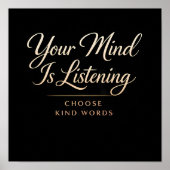 Black and Gold Luxe Mental Health Art ポスター (正面)