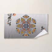 Black and Gold Mandala Floral Art バスタオルセット (ハンドタオル)