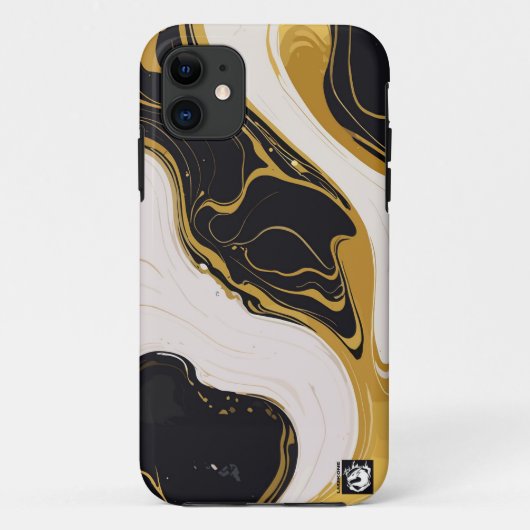 Black and Gold Marble Case-Mate iPhoneケース (裏面)
