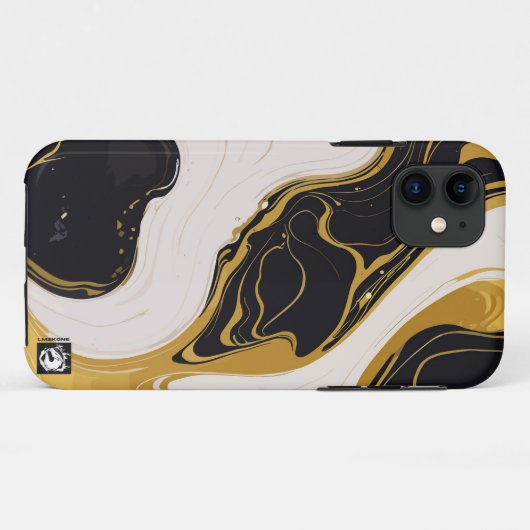 Black and Gold Marble Case-Mate iPhoneケース (裏面(横))