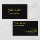 Black and Gold Minimalist 名刺 (正面/裏面)