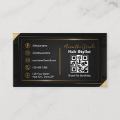 Black and Gold Minimalist Stylist Hair Salon 名刺 (裏面)