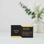 Black and Gold Modern Executive Business Card Temp 名刺 (スタンド正面)