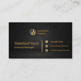 black and gold modern manager business card 名刺