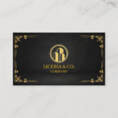 black and gold modern manager business card 名刺 (正面)