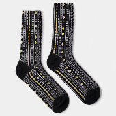Black And Gold Modern Mud Cloth Socks ソックス (右)