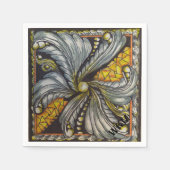 Black and Gold Mosaic スタンダードカクテルナプキン (正面)