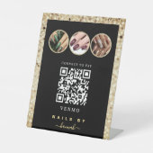 Black and gold Nail Salon Venmo QR Code Payment 台座サイン (正面)
