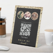 Black and gold Nail Salon Venmo QR Code Payment 台座サイン (インサイチュ)