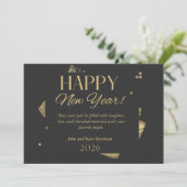 Black and Gold New Years Greeting Card 招待状 (スタンド正面)