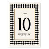 Black and Gold on Ivory Checkerboard Border Jazz テーブルナンバー (裏面)