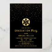 Black and gold paramedic Class Of 2026 graduation 箔招待状 (正面)