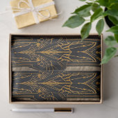 Black and Gold Pattern Decoupage  薄葉紙 (ギフト)
