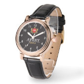 Black and Gold PCustom Royal Crest Luxury Gift 腕時計 (傾斜)