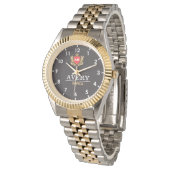 Black and Gold PCustom Royal Crest Luxury Gift 腕時計 (アングル)