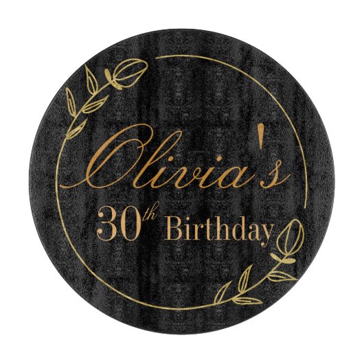 Black and Gold Personalized カッティングボード (正面)