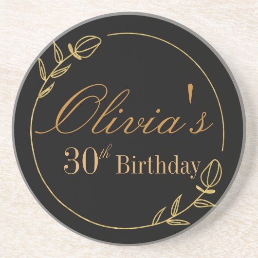 Black and Gold Personalized コースター (正面)