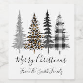 Black and Gold Personalized Christmas ワインラベル (シングルラベル)