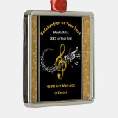 Black and Gold Personalized Music Note Ornaments メタルオーナメント (右)