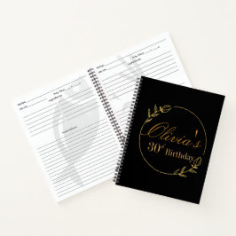 Black and Gold Personalized Recipe ノートブック