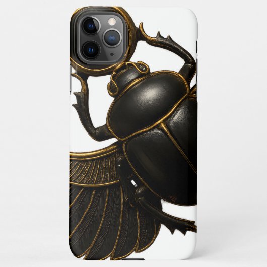 Black and Gold Pharaonic Beetle iPhone Case iPhoneケース (裏面)