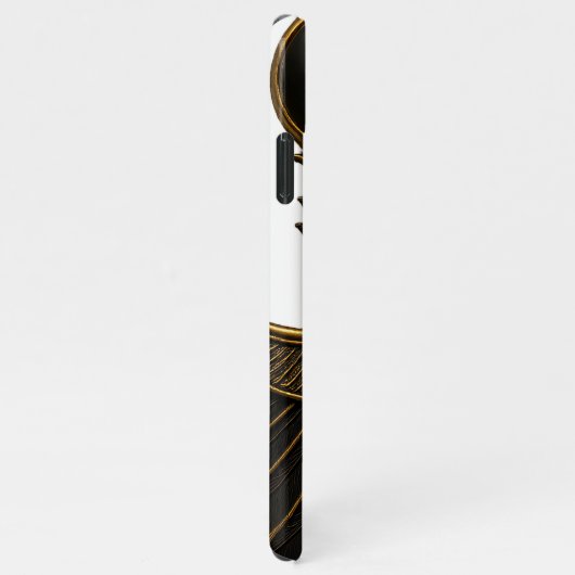 Black and Gold Pharaonic Beetle iPhone Case iPhoneケース (右側)