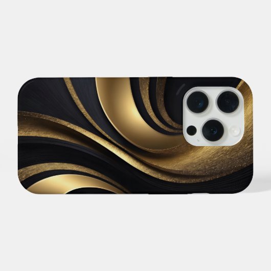 Black and Gold Phone Case iPhoneケース (裏面横)
