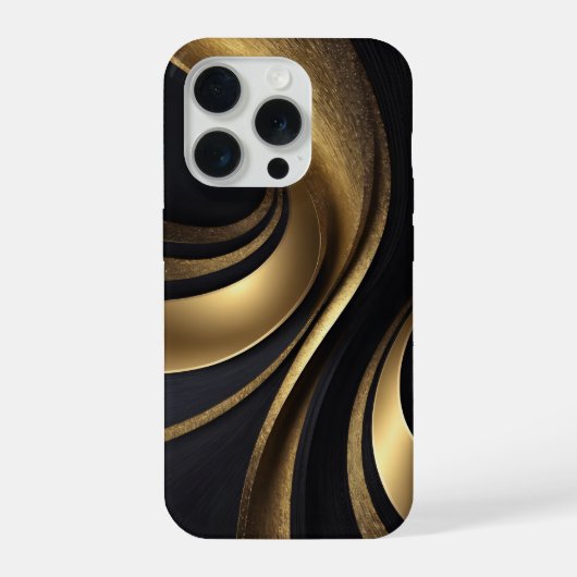 Black and Gold Phone Case iPhoneケース (裏面)
