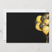 Black and Gold Photo Collage 70th Birthday Party  招待状 (裏面)