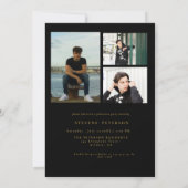 Black  and Gold Photo Graduation 招待状 (裏面)