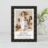 Black and Gold Photo Merry Christmas Card シーズンカード (スタンド正面)