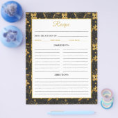 Black and Gold Poinsettia Flowers Recipe Page チラシ (シングル)