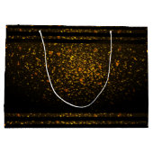 Black and Gold Pre-Personalized Monogram Gift Bag ラージペーパーバッグ (裏面)