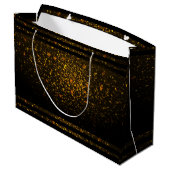 Black and Gold Pre-Personalized Monogram Gift Bag ラージペーパーバッグ (裏面アングル)