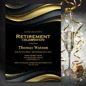 Black and Gold Retirement Party 招待状
