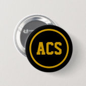 Black and Gold School Colors and Letters 缶バッジ (正面&裏面)