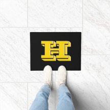 Black and Gold School Pride Color Style Monogram