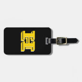 Black and Gold School Pride Color Style Monogram ラゲッジタグ (正面横)