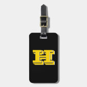 Black and Gold School Pride Color Style Monogram ラゲッジタグ (正面縦)