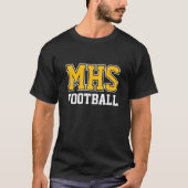Black and Gold School Spirit Custom Football Team  Tシャツ (正面)