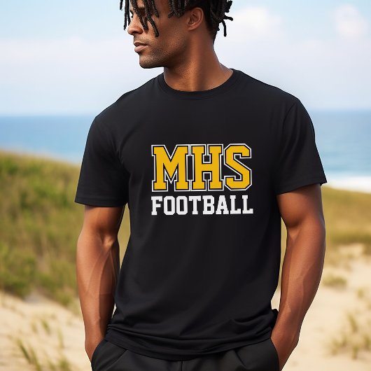 Black and Gold School Spirit Custom Football Team  Tシャツ