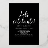 Black and Gold Script 4 photos Graduated 箔招待状 (裏面)