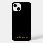 Black and Gold Script  | Stylish Monogram Modern Case-Mate iPhoneケース (裏面)