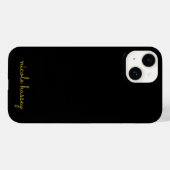 Black and Gold Script  | Stylish Monogram Modern Case-Mate iPhoneケース (裏面 (横))