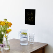 Black and Gold Script Wedding Cards and Gifts 箔ポスター (レイダウン (キッチン))