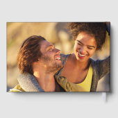 Black And Gold Signature Script Photo Wedding ゲストブック (裏面)