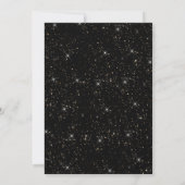 Black and gold sparkly glitter confetti RSVP 招待状 (裏面)