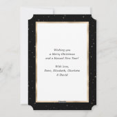 Black and Gold Starry Night Photo Christmas Card シーズンカード (裏面)