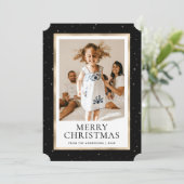 Black and Gold Starry Night Photo Christmas Card シーズンカード (スタンド正面)